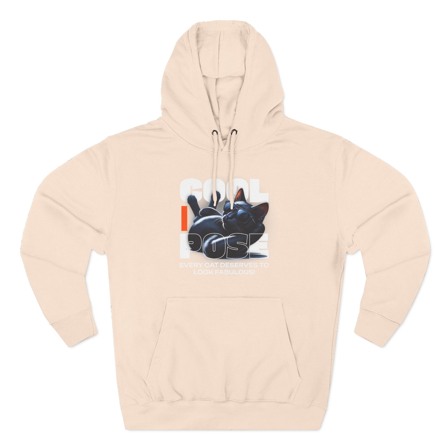 Cool Pose Cat Fleece Hoodie - Every Cat Deserves to Look Fabulous