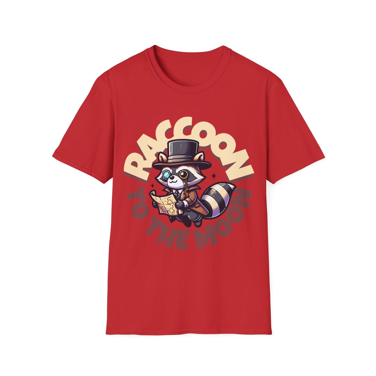 Raccoon to the Moon Unisex T-Shirt, Fun Gift for Animal Lovers, Casual Wear, Cute Graphic Tee, Birthday Present, Eco-Friendly Fashion