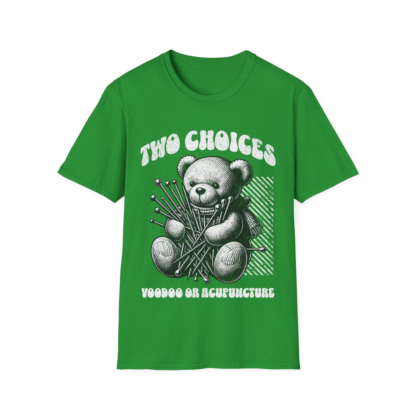 Voodoo or Acupuncture T-Shirt, Fun Bear Graphic Tee, Alternative Gift, Unisex Softstyle Shirt, Casual Wear, Unique Design