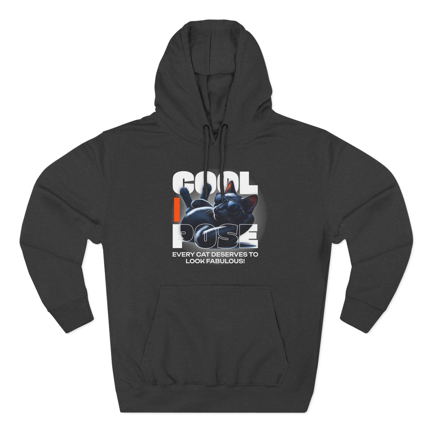 Cool Pose Cat Fleece Hoodie - Every Cat Deserves to Look Fabulous