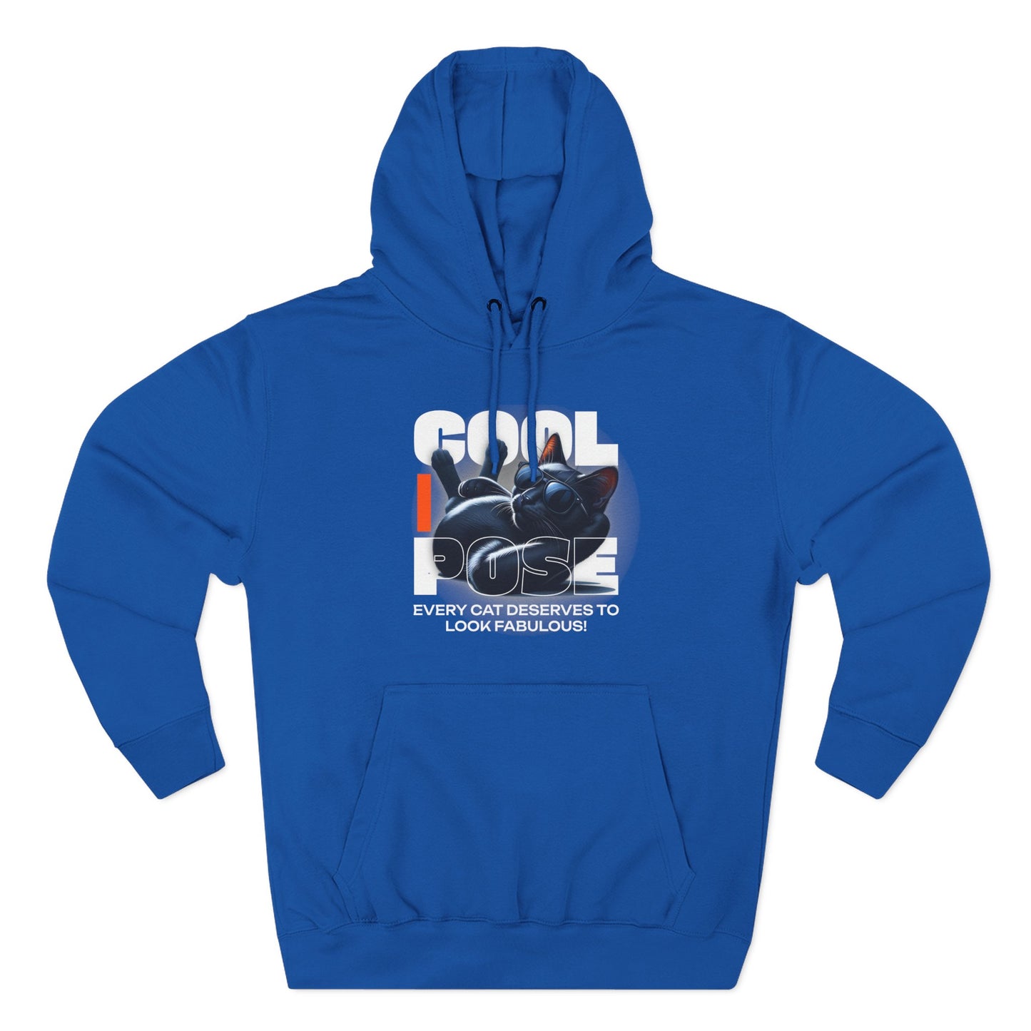 Cool Pose Cat Fleece Hoodie - Every Cat Deserves to Look Fabulous