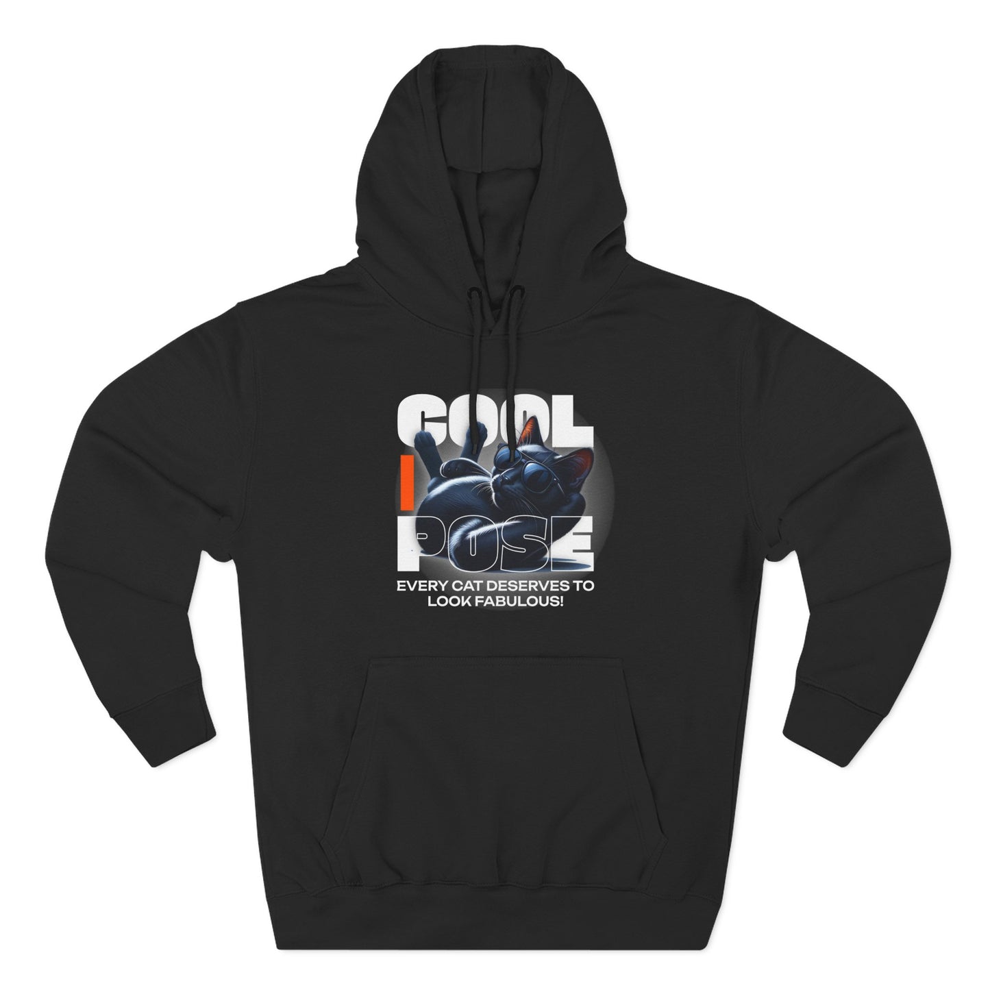 Cool Pose Cat Fleece Hoodie - Every Cat Deserves to Look Fabulous