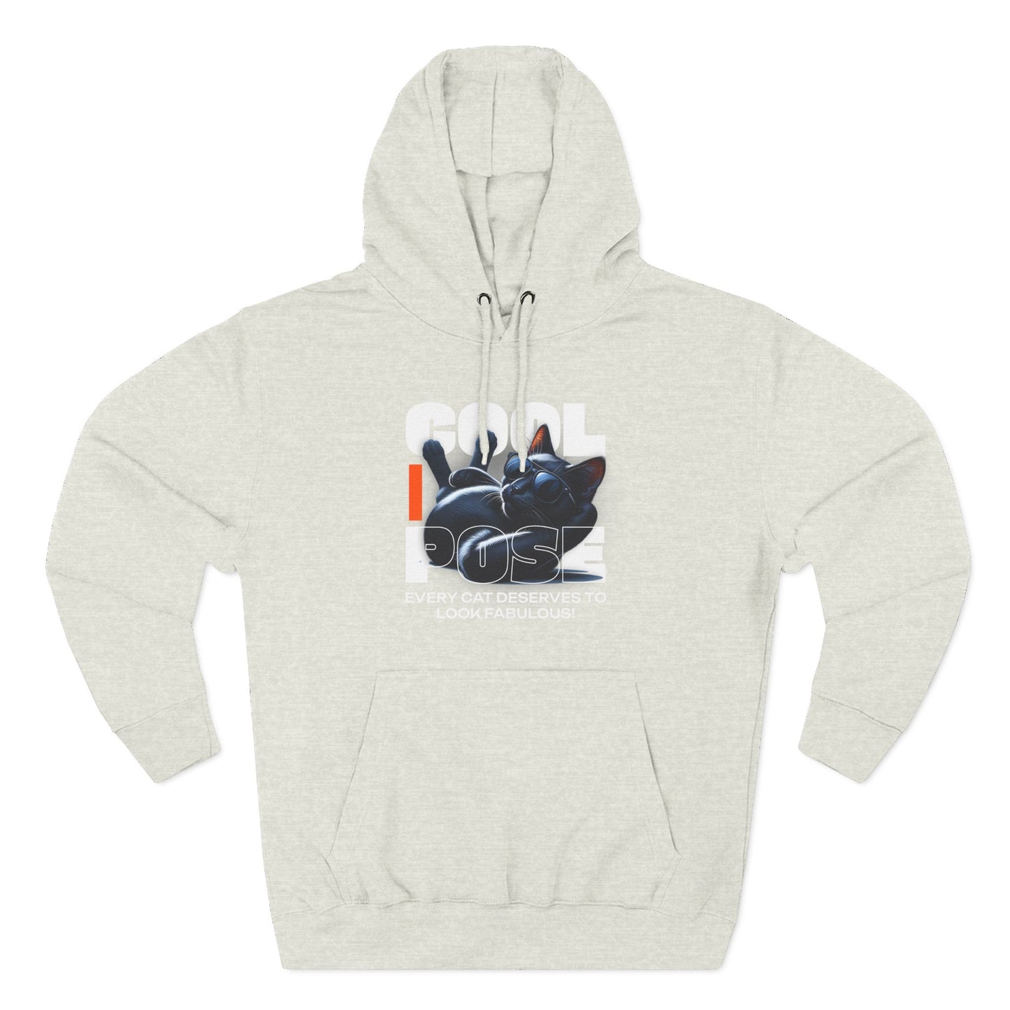Cool Pose Cat Fleece Hoodie - Every Cat Deserves to Look Fabulous