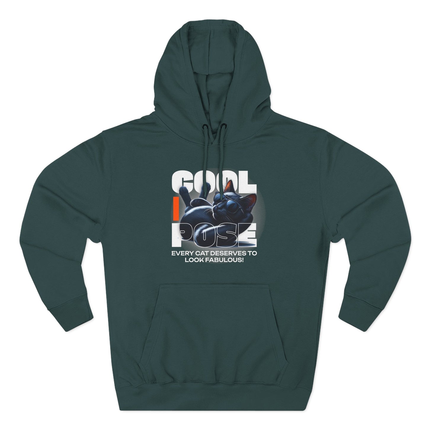 Cool Pose Cat Fleece Hoodie - Every Cat Deserves to Look Fabulous