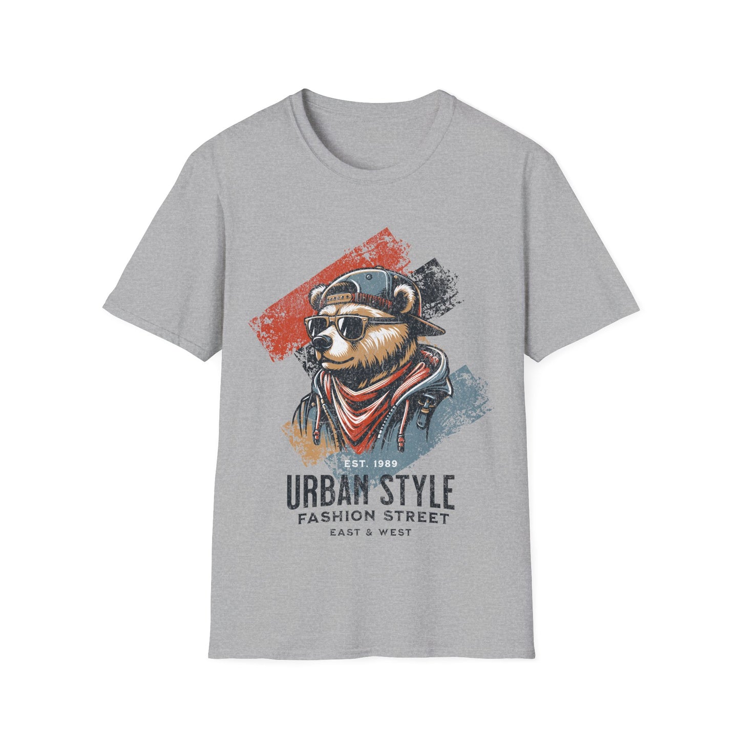Urban Style Bear Graphic T-Shirt, Cool Casual Tee for Nature Lovers, Perfect Gift for Outdoorsy Friends