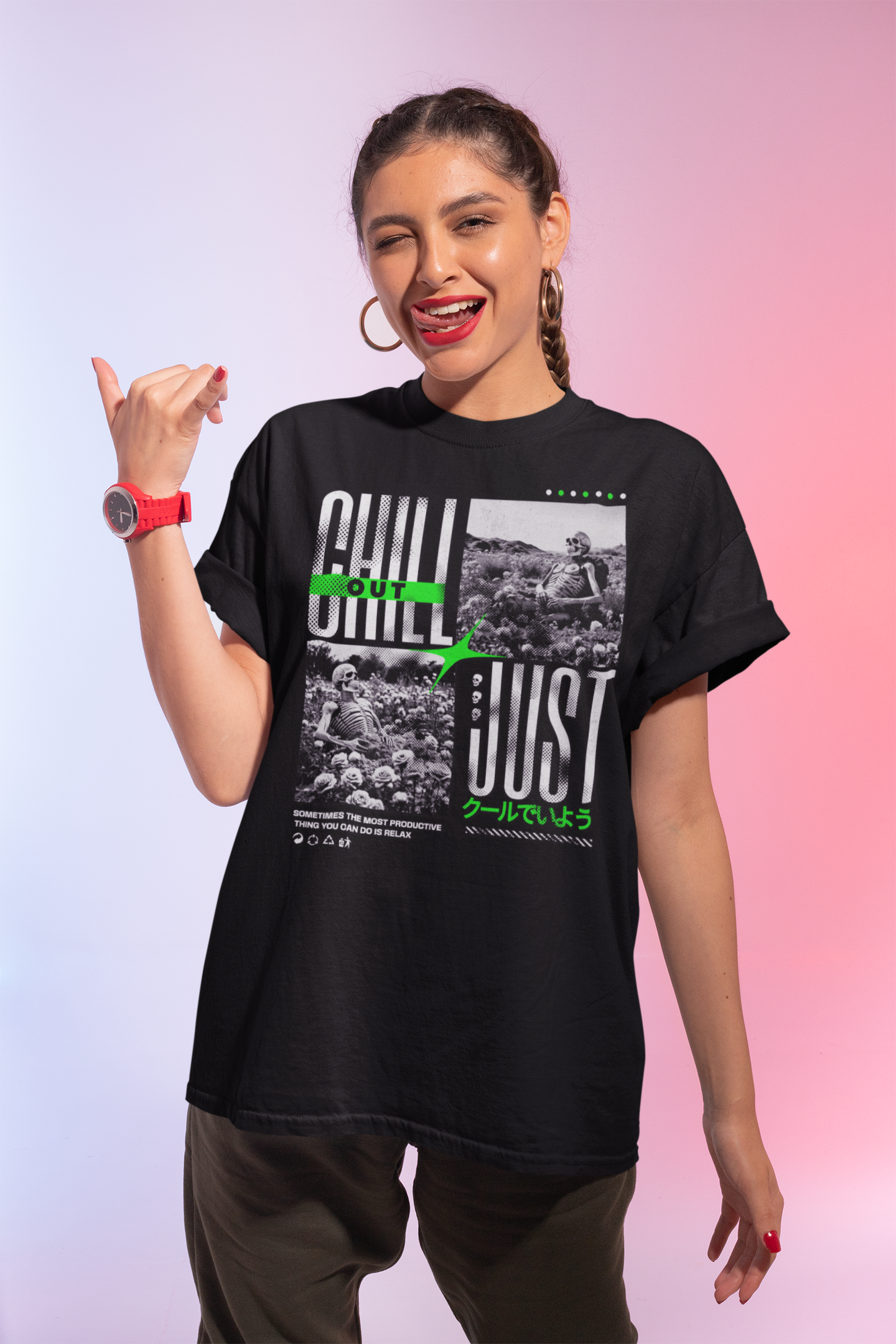 Chill Out Graphic Tee - Relaxed Vibes,Softstyle T-Shirt for Casual Outings, Gift for Friends, Weekend Wear