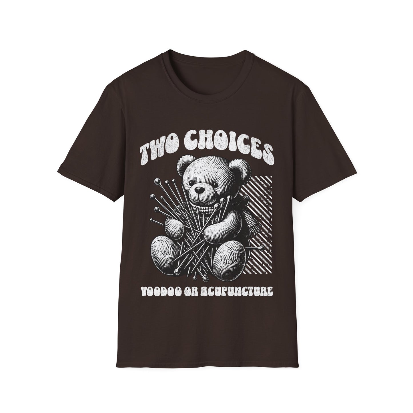 Voodoo or Acupuncture T-Shirt, Fun Bear Graphic Tee, Alternative Gift, Unisex Softstyle Shirt, Casual Wear, Unique Design