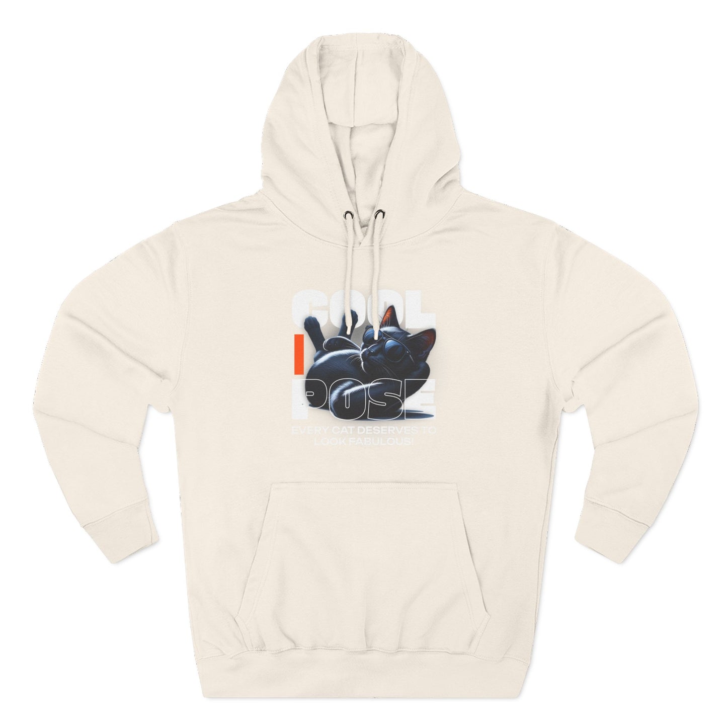 Cool Pose Cat Fleece Hoodie - Every Cat Deserves to Look Fabulous