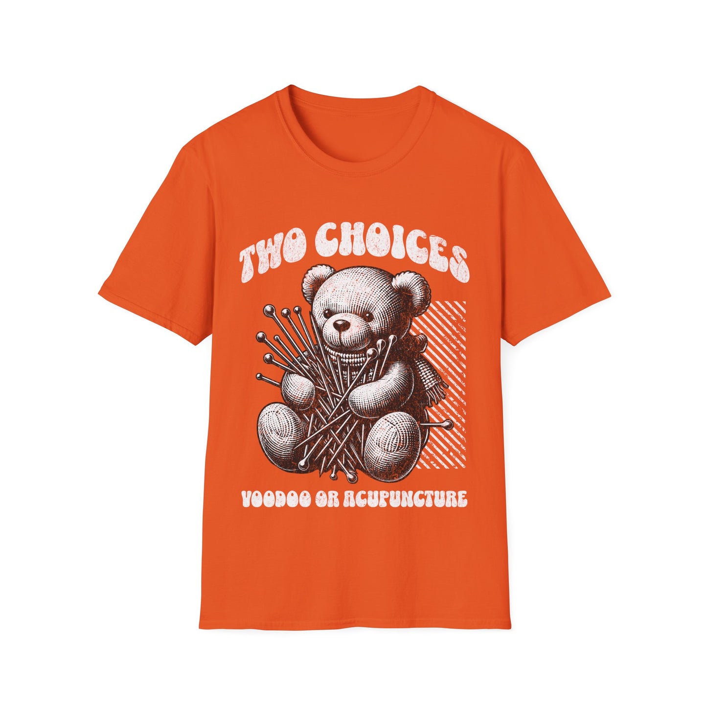 Voodoo or Acupuncture T-Shirt, Fun Bear Graphic Tee, Alternative Gift, Unisex Softstyle Shirt, Casual Wear, Unique Design
