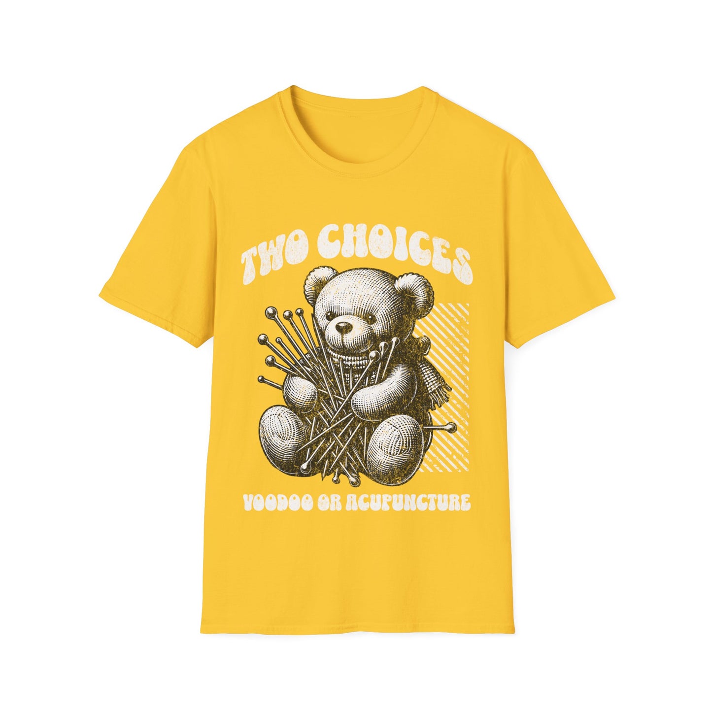 Voodoo or Acupuncture T-Shirt, Fun Bear Graphic Tee, Alternative Gift, Unisex Softstyle Shirt, Casual Wear, Unique Design