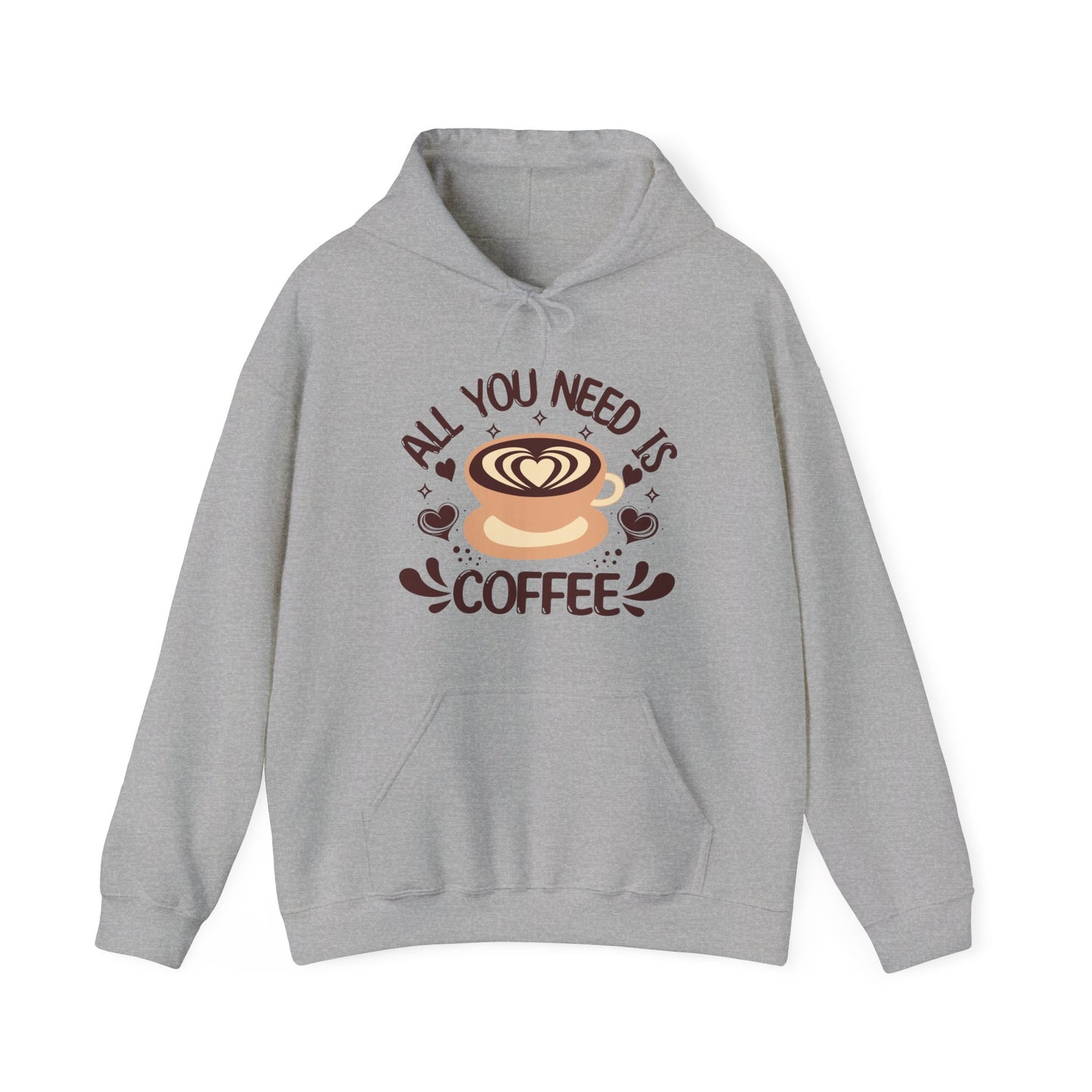 Coffee Lover's Hoodie - "All You Need Is Coffee" Cozy Sweatshirt
