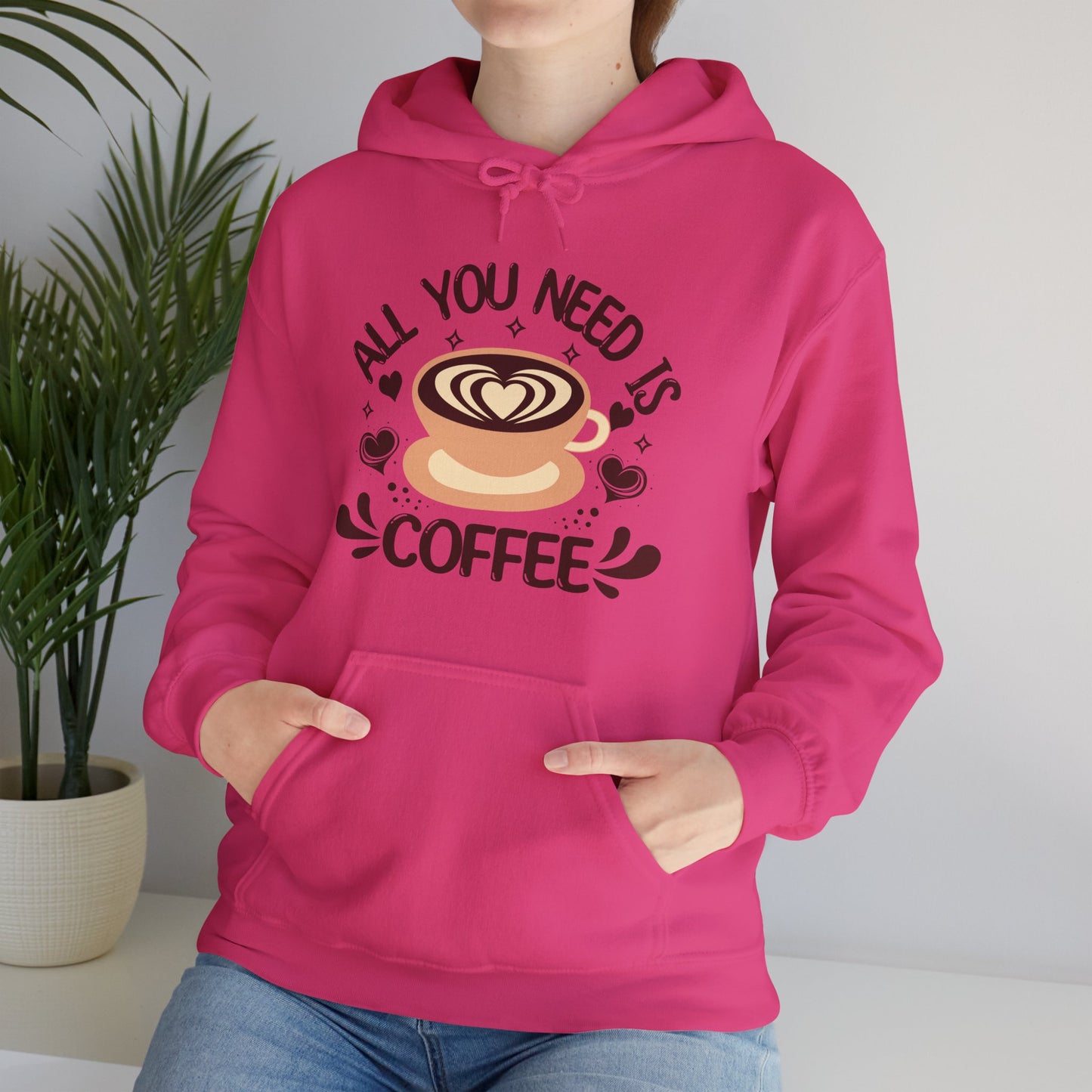 Coffee Lover's Hoodie - "All You Need Is Coffee" Cozy Sweatshirt
