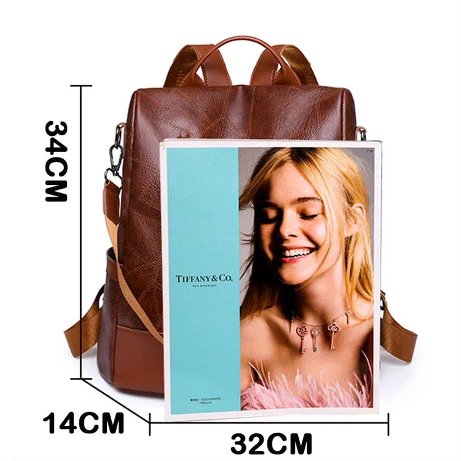 🎒 Vintage Soft Leather College Backpacks – Designer Travel & School Bags for Women ✨