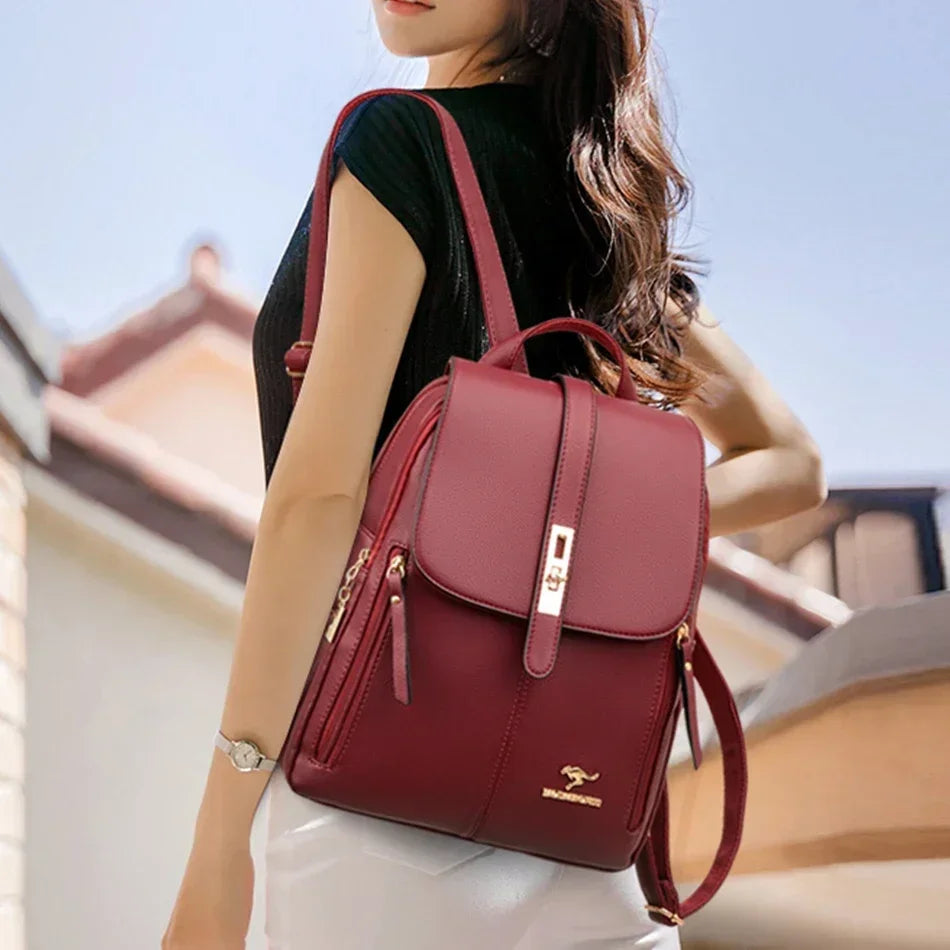 🎒 Women's Large-Capacity Vintage Backpack – High-Quality Leather Travel & School Bag ✨
