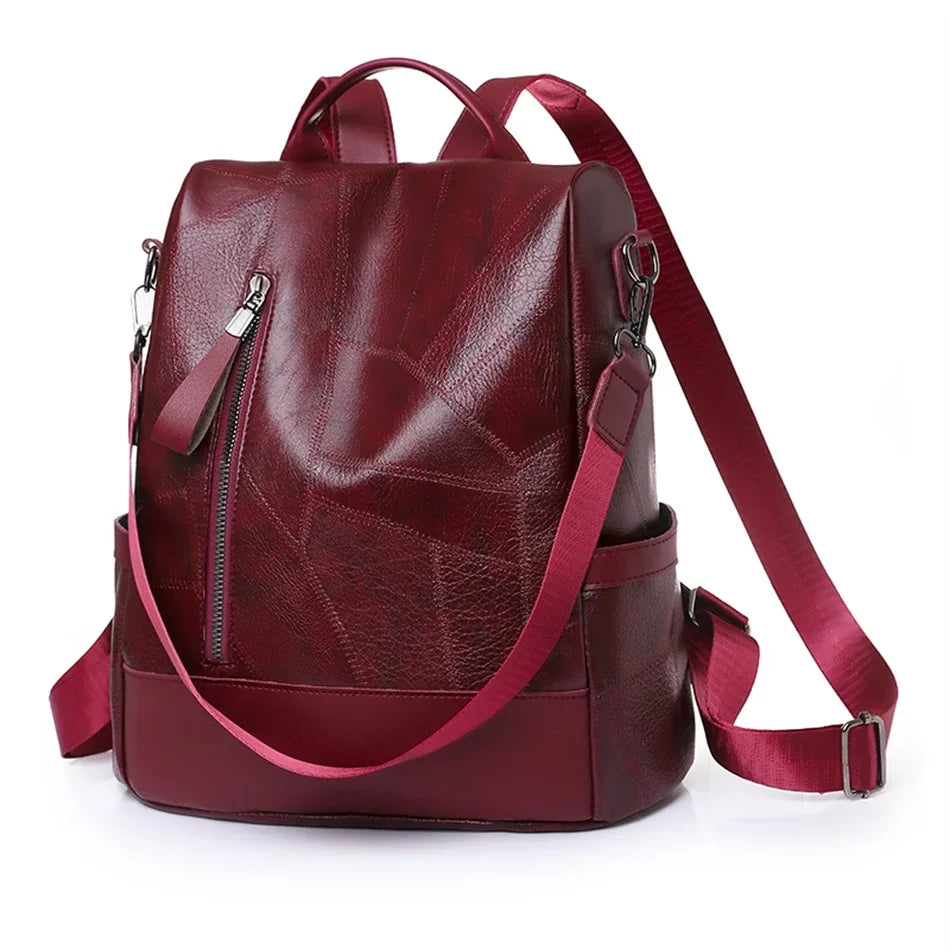 🎒 Vintage Soft Leather College Backpacks – Designer Travel & School Bags for Women ✨