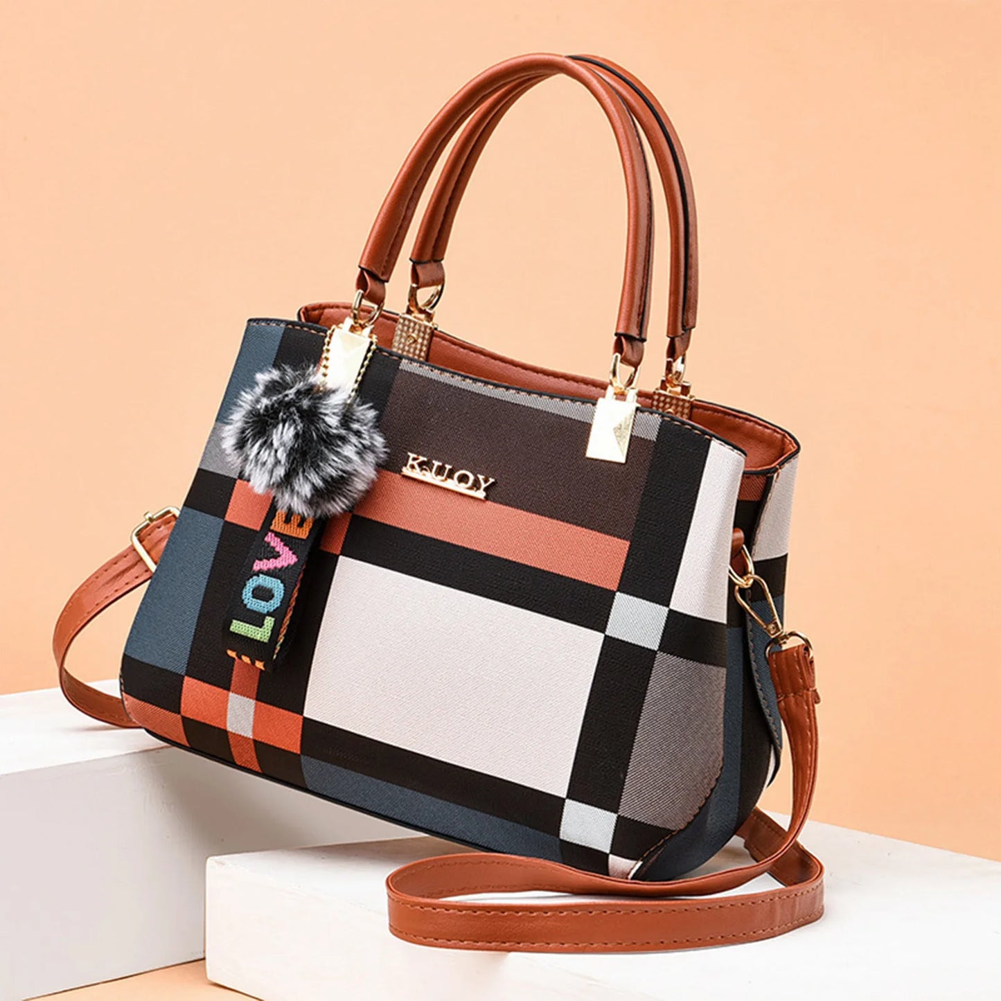 š Trendy Women's Handbag ā Elegant One-Shoulder & Crossbody Bag with Appliques āØ