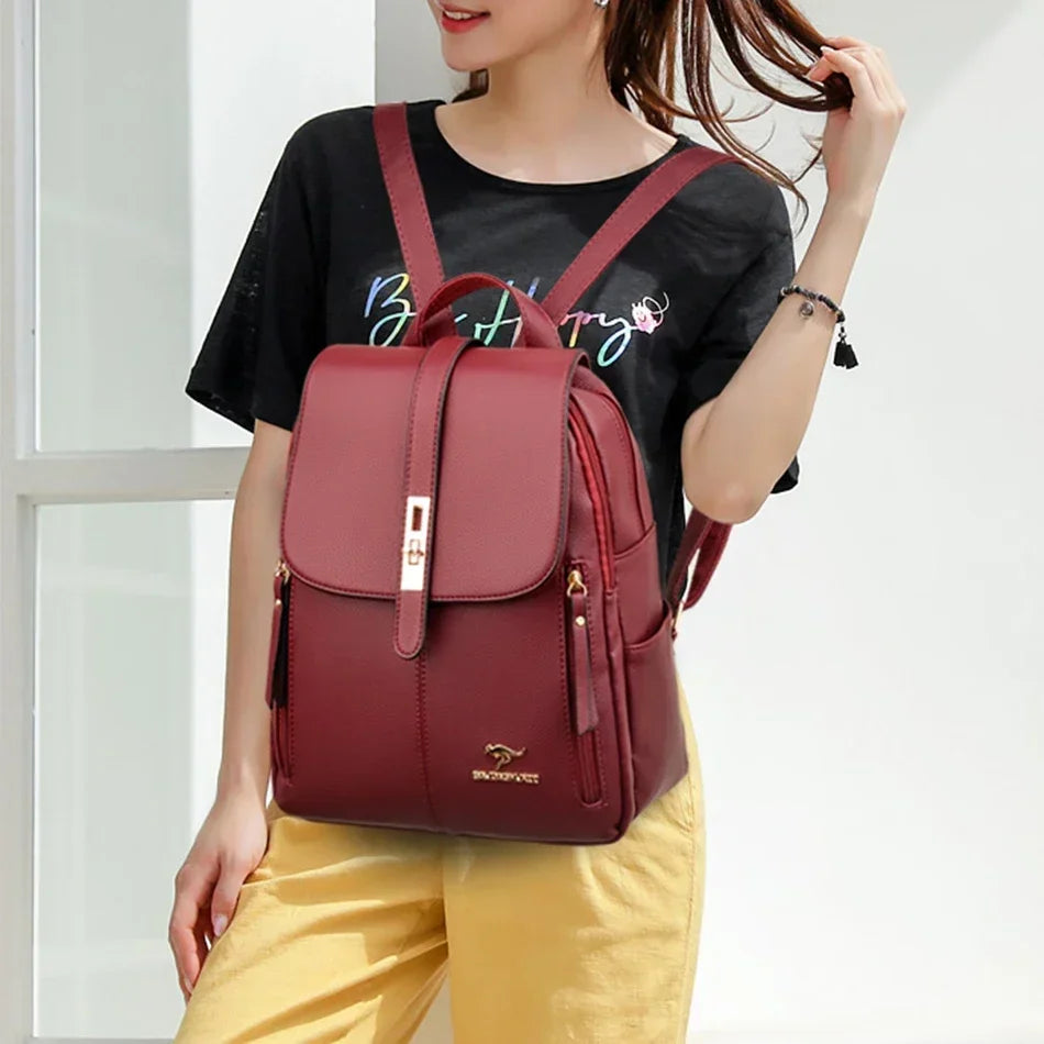 🎒 Women's Large-Capacity Vintage Backpack – High-Quality Leather Travel & School Bag ✨