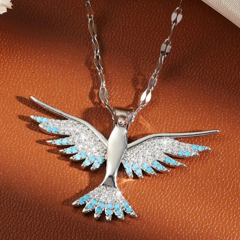 Fiery Elegance β Gold Phoenix Crystal Necklace with Cubic Zirconia π₯