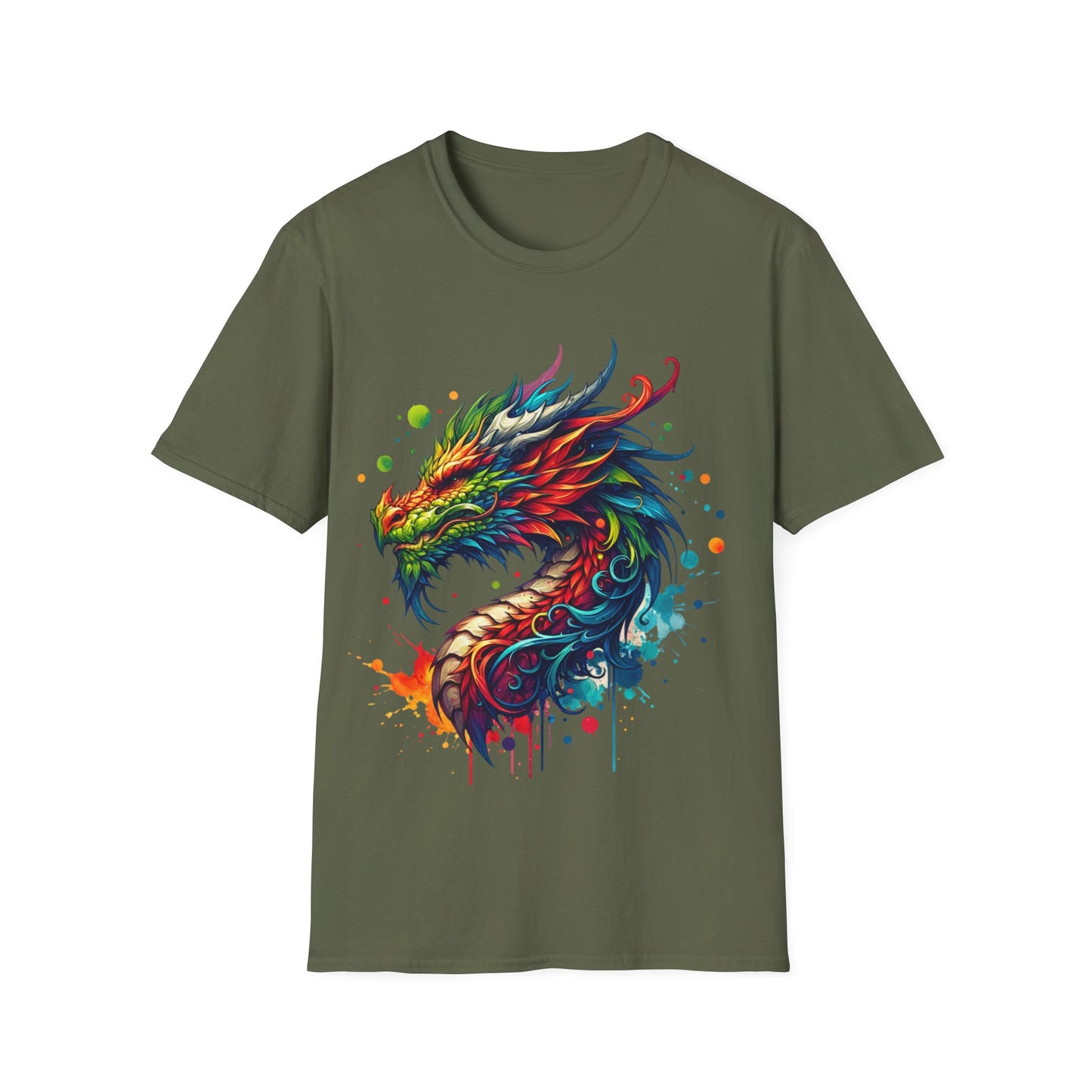 Colorful Dragon Graphic T-Shirt