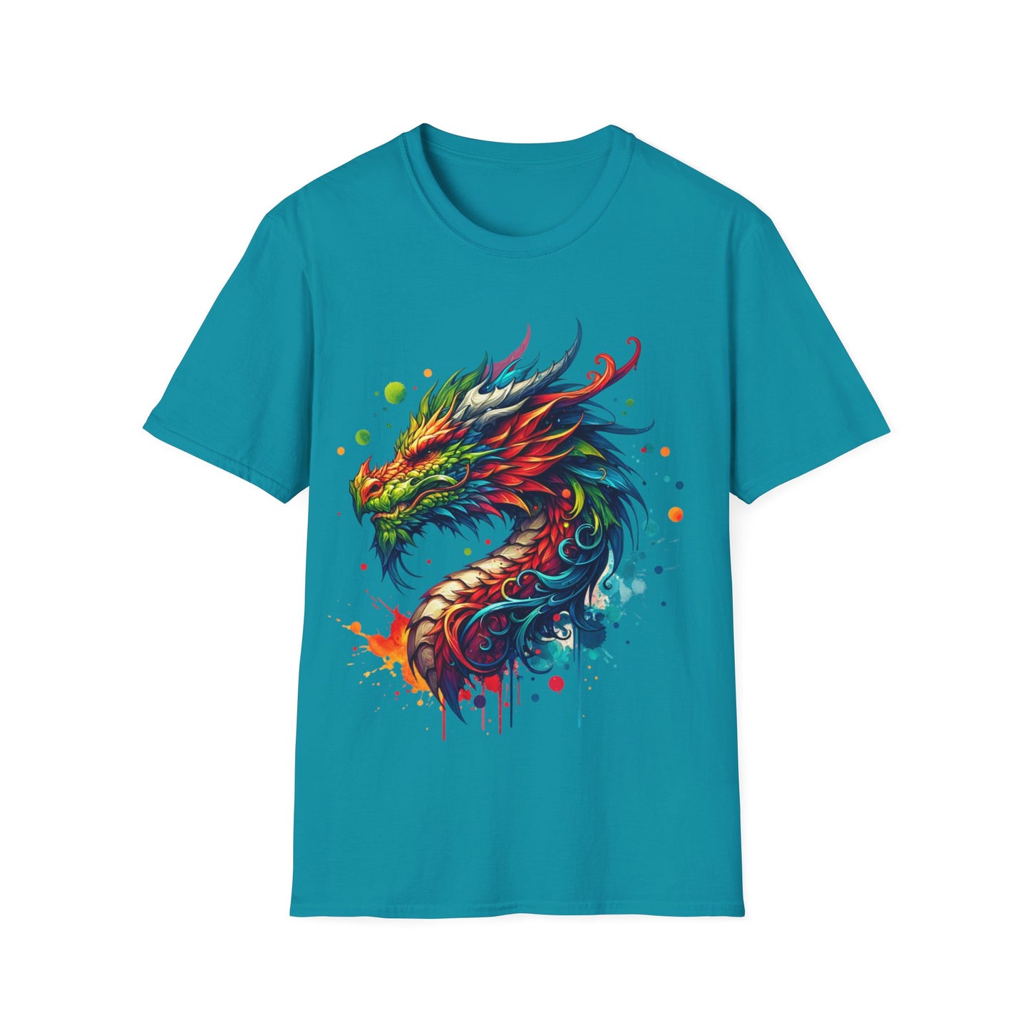 Colorful Dragon Graphic T-Shirt