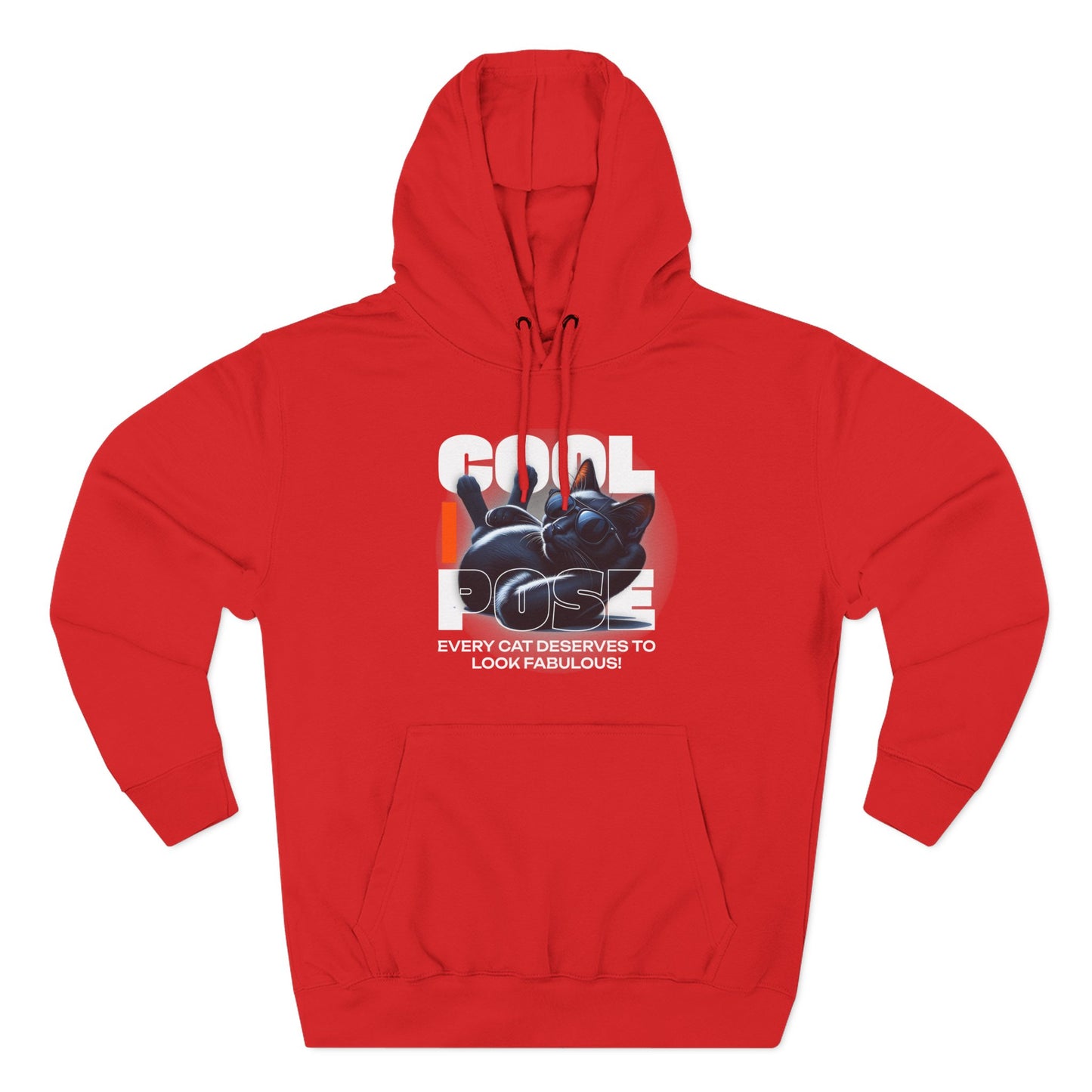 Cool Pose Cat Fleece Hoodie - Every Cat Deserves to Look Fabulous