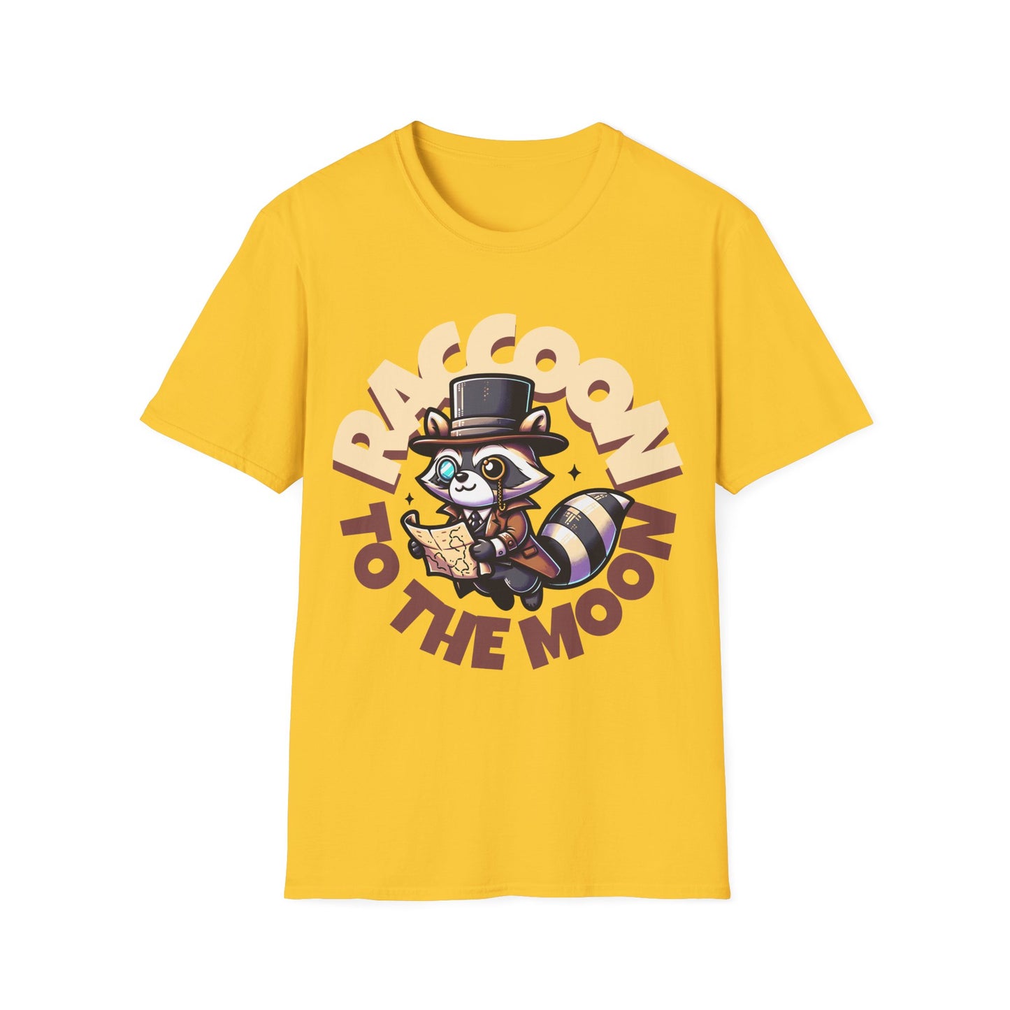 Raccoon to the Moon Unisex T-Shirt, Fun Gift for Animal Lovers, Casual Wear, Cute Graphic Tee, Birthday Present, Eco-Friendly Fashion
