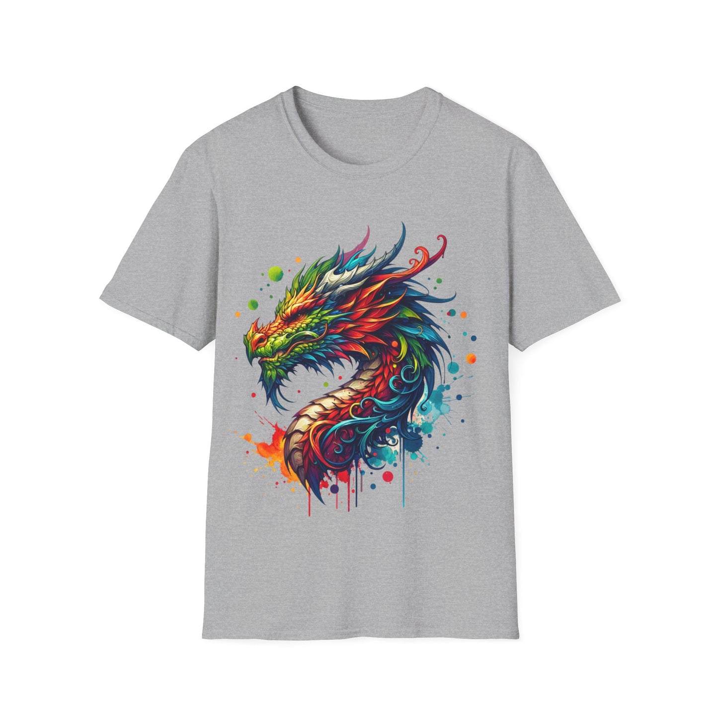 Colorful Dragon Graphic T-Shirt