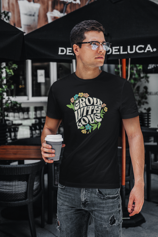 Grow With Love Unisex Tee - Floral Graphic T-Shirt for Nature Lovers