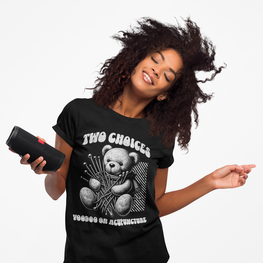 Voodoo or Acupuncture T-Shirt, Fun Bear Graphic Tee, Alternative Gift, Unisex Softstyle Shirt, Casual Wear, Unique Design