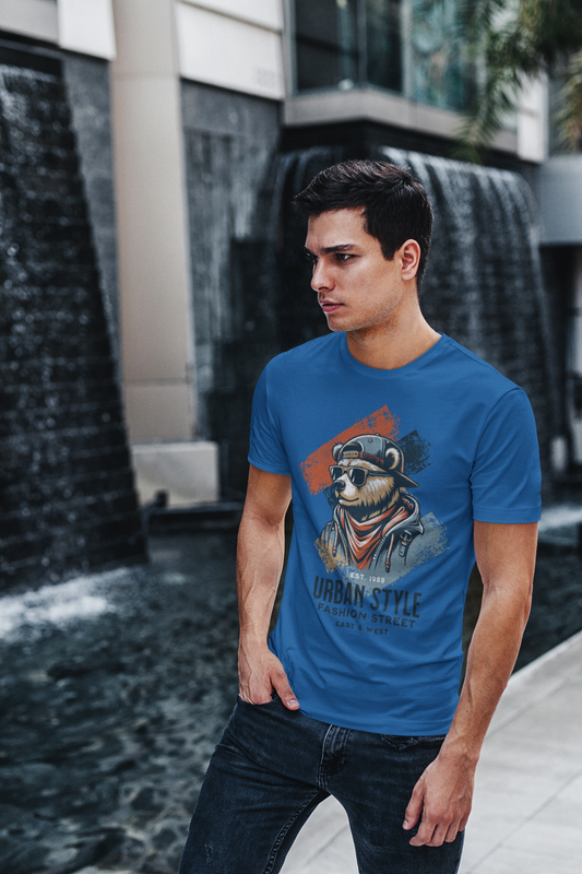 Urban Style Bear Graphic T-Shirt, Cool Casual Tee for Nature Lovers, Perfect Gift for Outdoorsy Friends