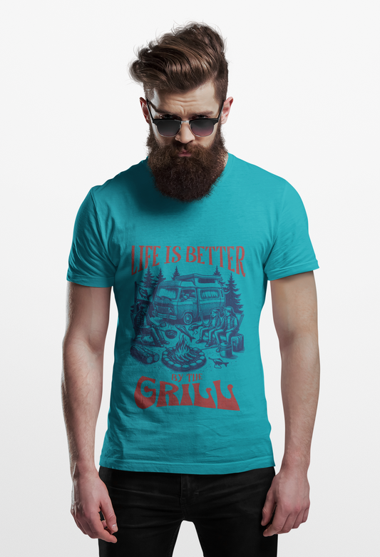 Life is Better by the Grill T-Shirt | Casual Campfire Adventure Tee