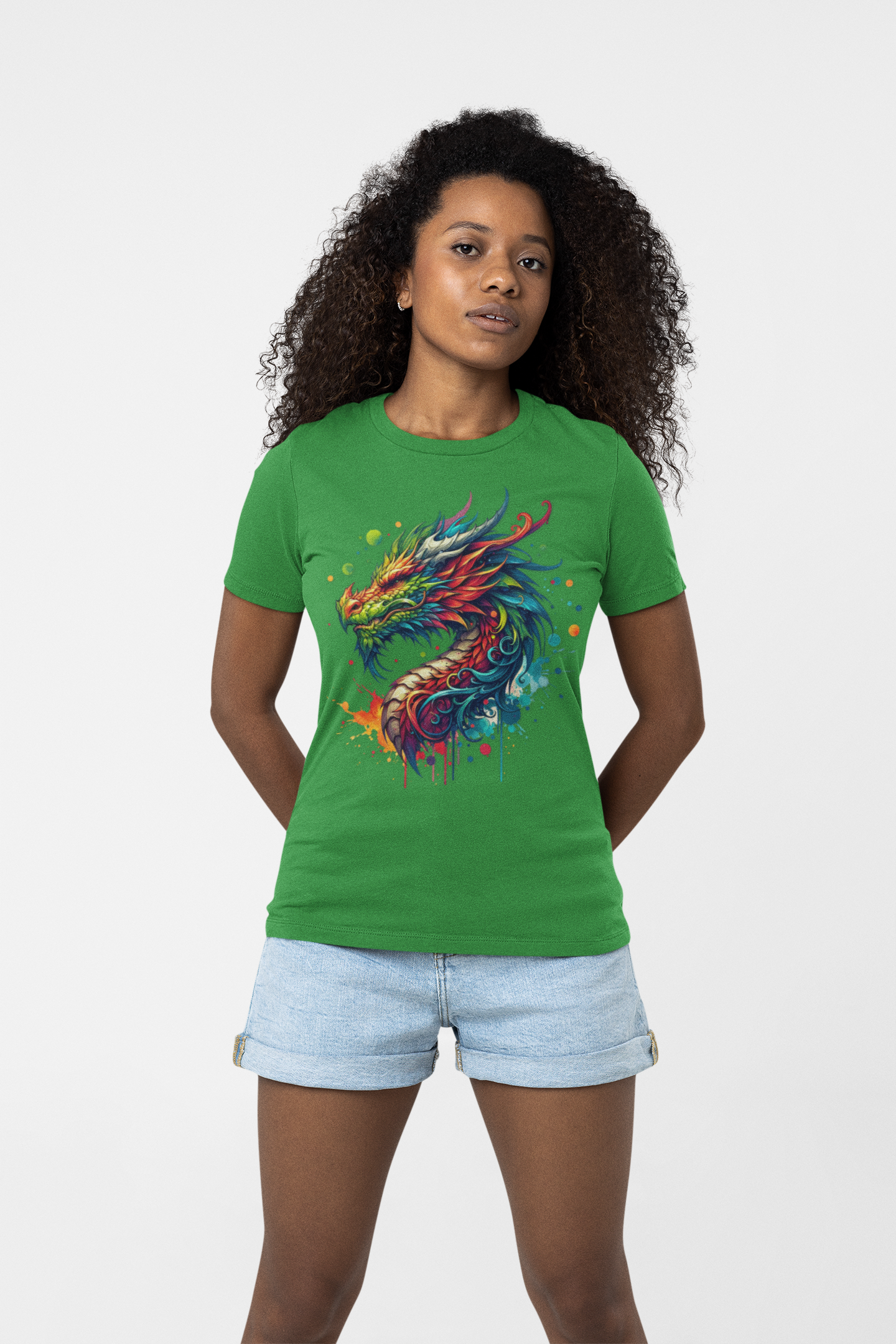 Colorful Dragon Graphic T-Shirt