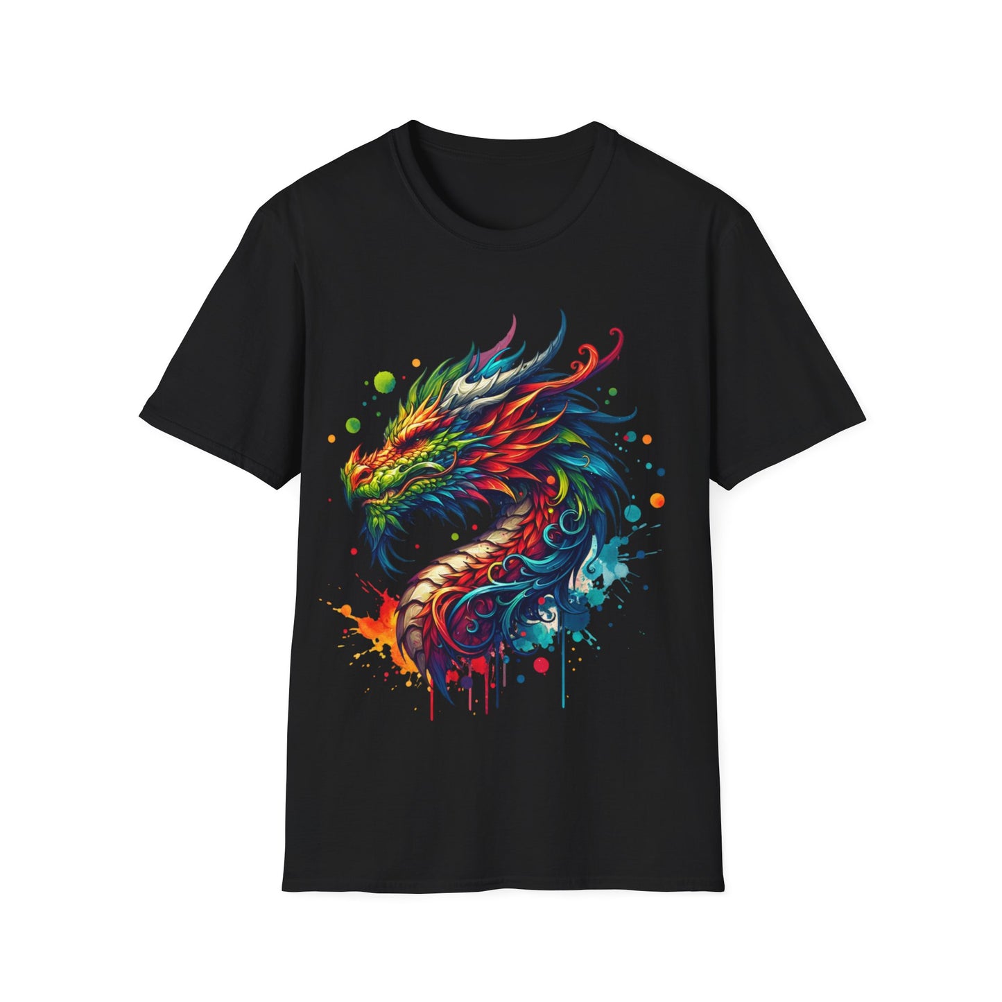 Colorful Dragon Graphic T-Shirt