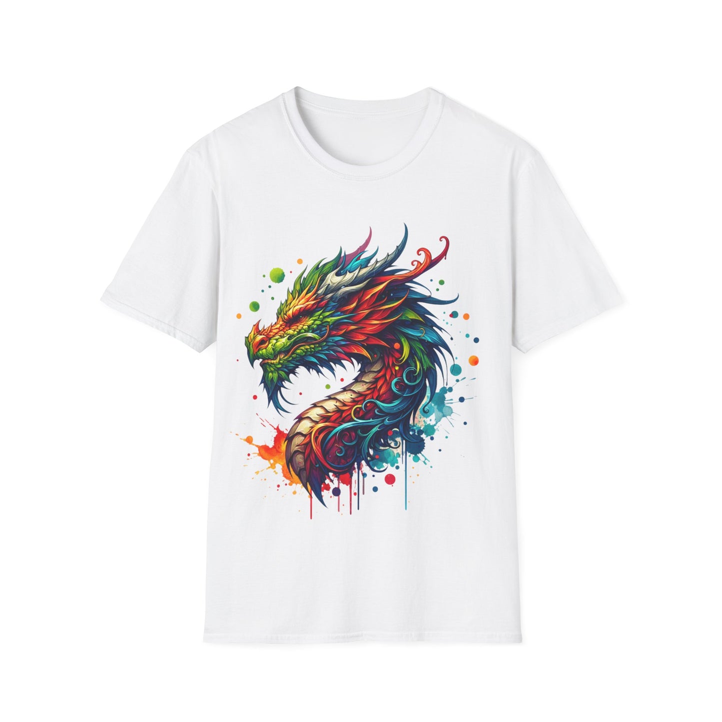 Colorful Dragon Graphic T-Shirt