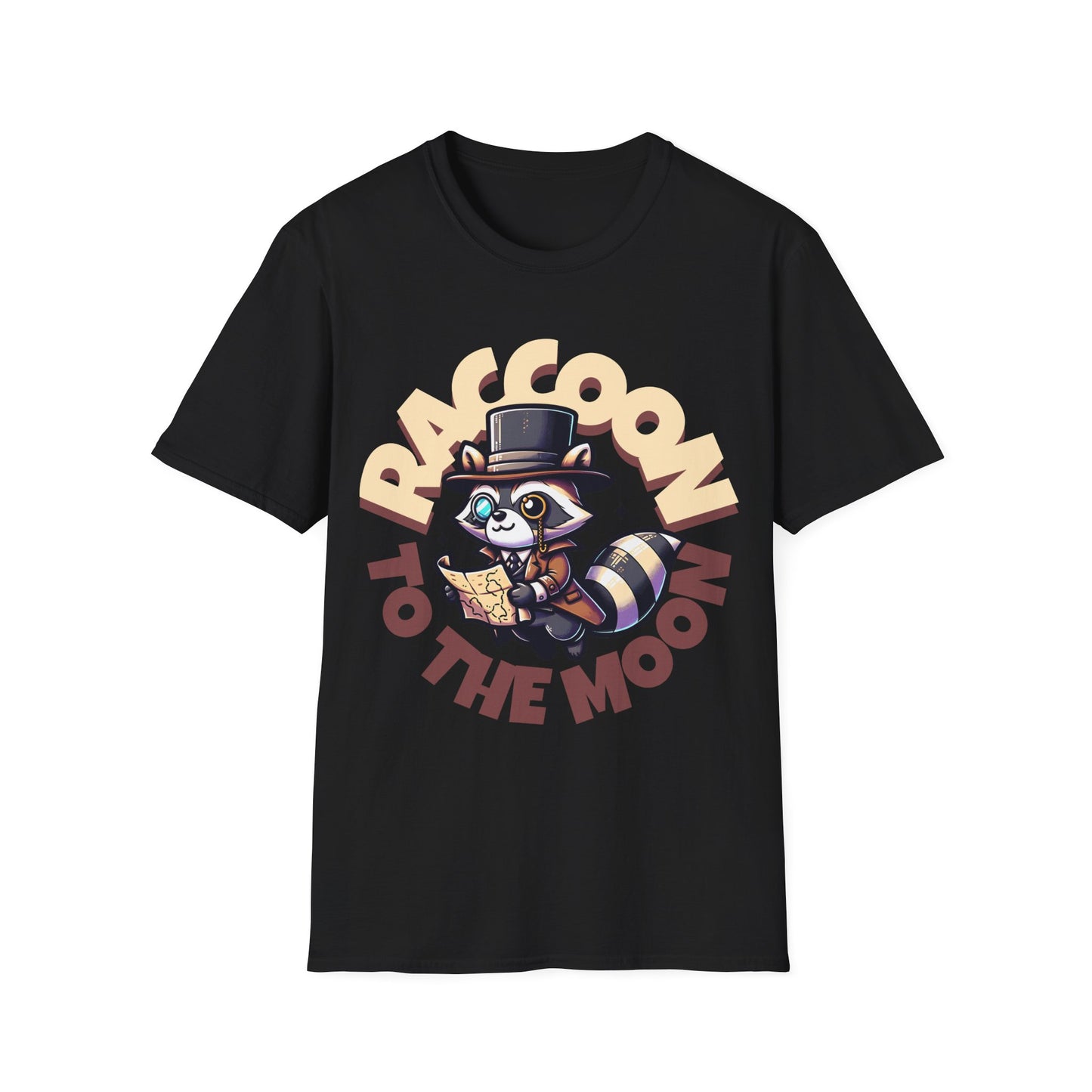 Raccoon to the Moon Unisex T-Shirt, Fun Gift for Animal Lovers, Casual Wear, Cute Graphic Tee, Birthday Present, Eco-Friendly Fashion