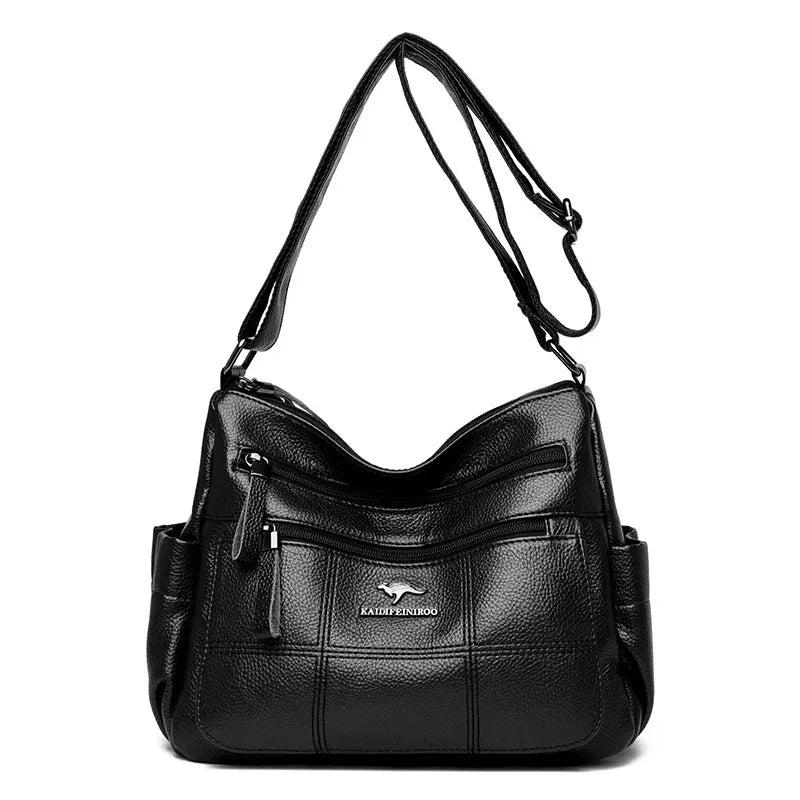 👜 Soft Leather Luxury Tote Handbags – 3-Layer Large-Capacity Shoulder & Crossbody Bags ✨