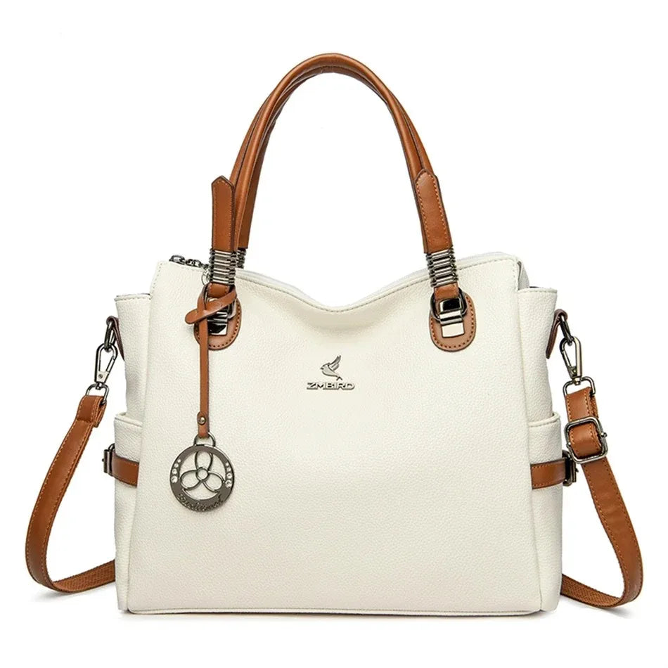 👜 Soft Leather Luxury Tote Handbags – 3-Layer Large-Capacity Shoulder & Crossbody Bags ✨