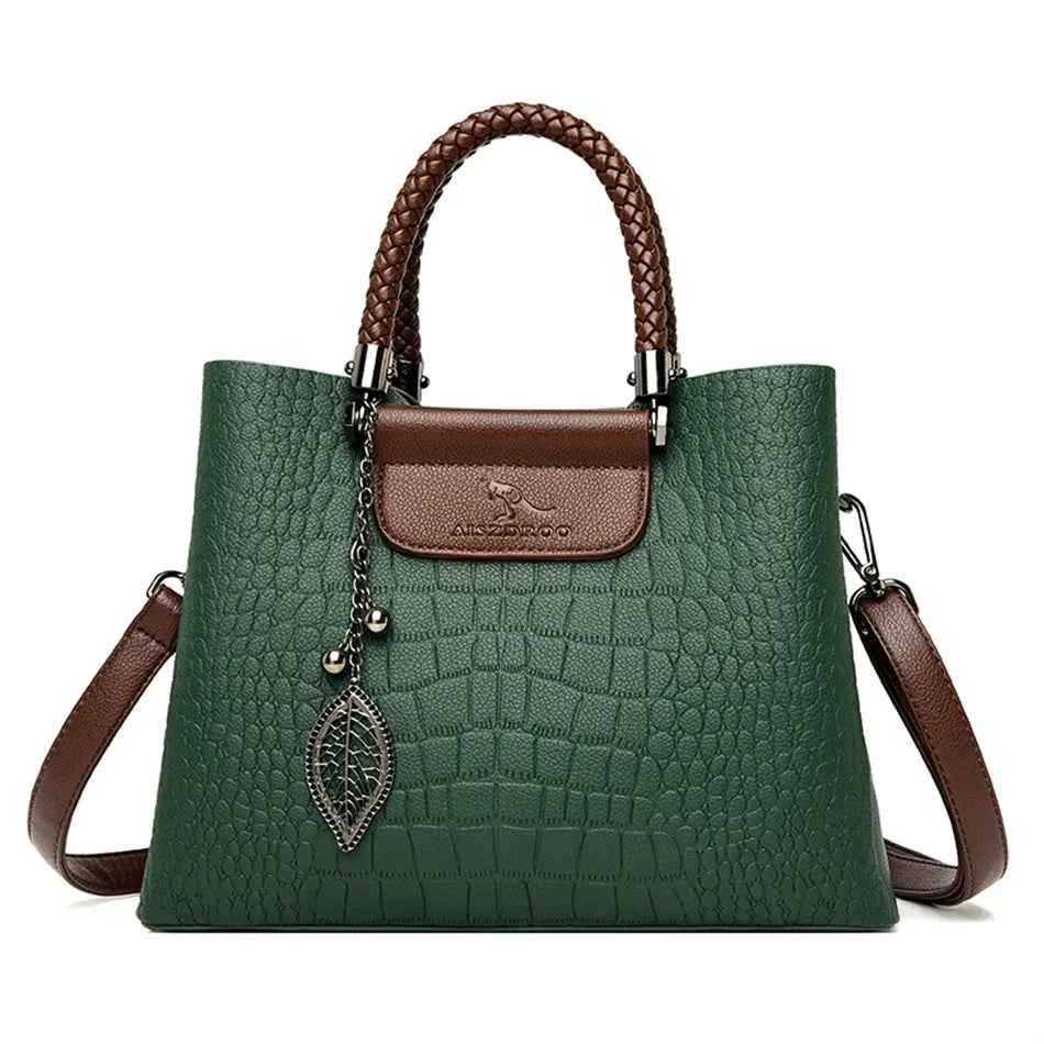 👜 Soft Leather Luxury Tote Handbags – 3-Layer Large-Capacity Shoulder & Crossbody Bags ✨