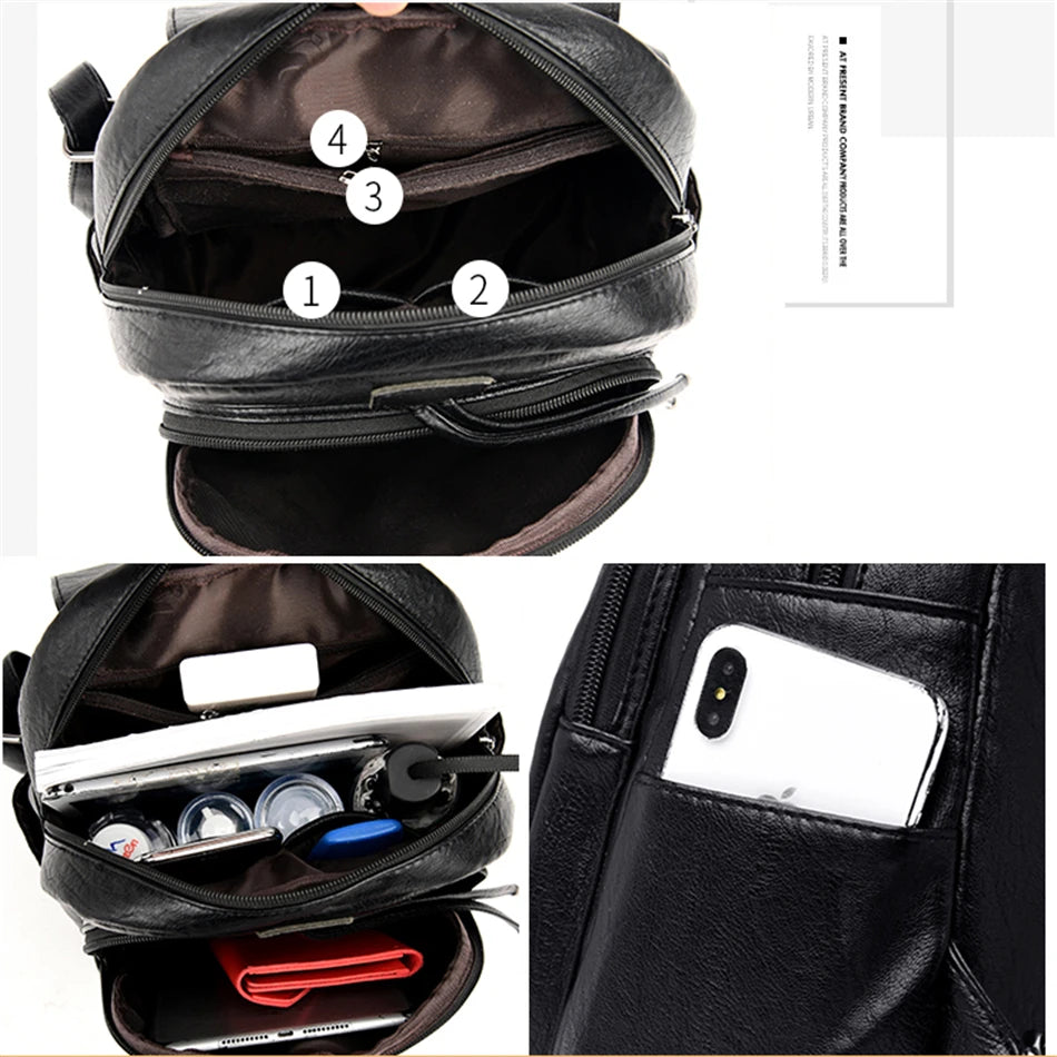 🎒 2025 Women's Genuine Leather Backpack – Large-Capacity Travel & School Bag ✨