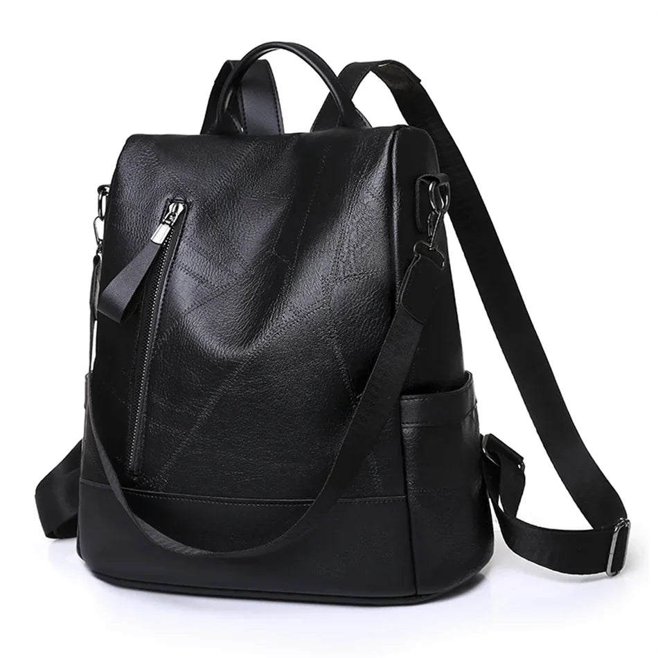 🎒 Vintage Soft Leather College Backpacks – Designer Travel & School Bags for Women ✨