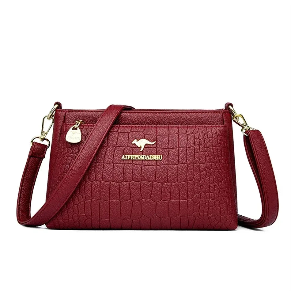 👜 Soft Leather Luxury Tote Handbags – 3-Layer Large-Capacity Shoulder & Crossbody Bags ✨