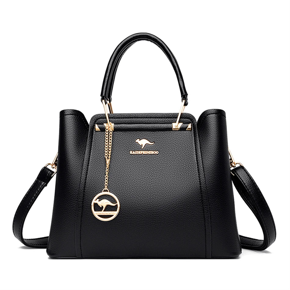 👜 Soft Leather Luxury Tote Handbags – 3-Layer Large-Capacity Shoulder & Crossbody Bags ✨