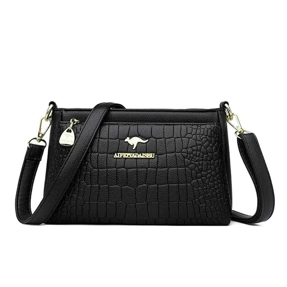 👜 Soft Leather Luxury Tote Handbags – 3-Layer Large-Capacity Shoulder & Crossbody Bags ✨
