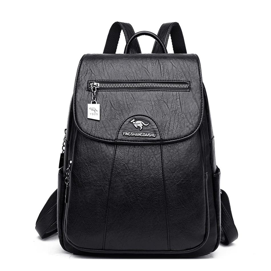🎒 2025 Women's Genuine Leather Backpack – Large-Capacity Travel & School Bag ✨