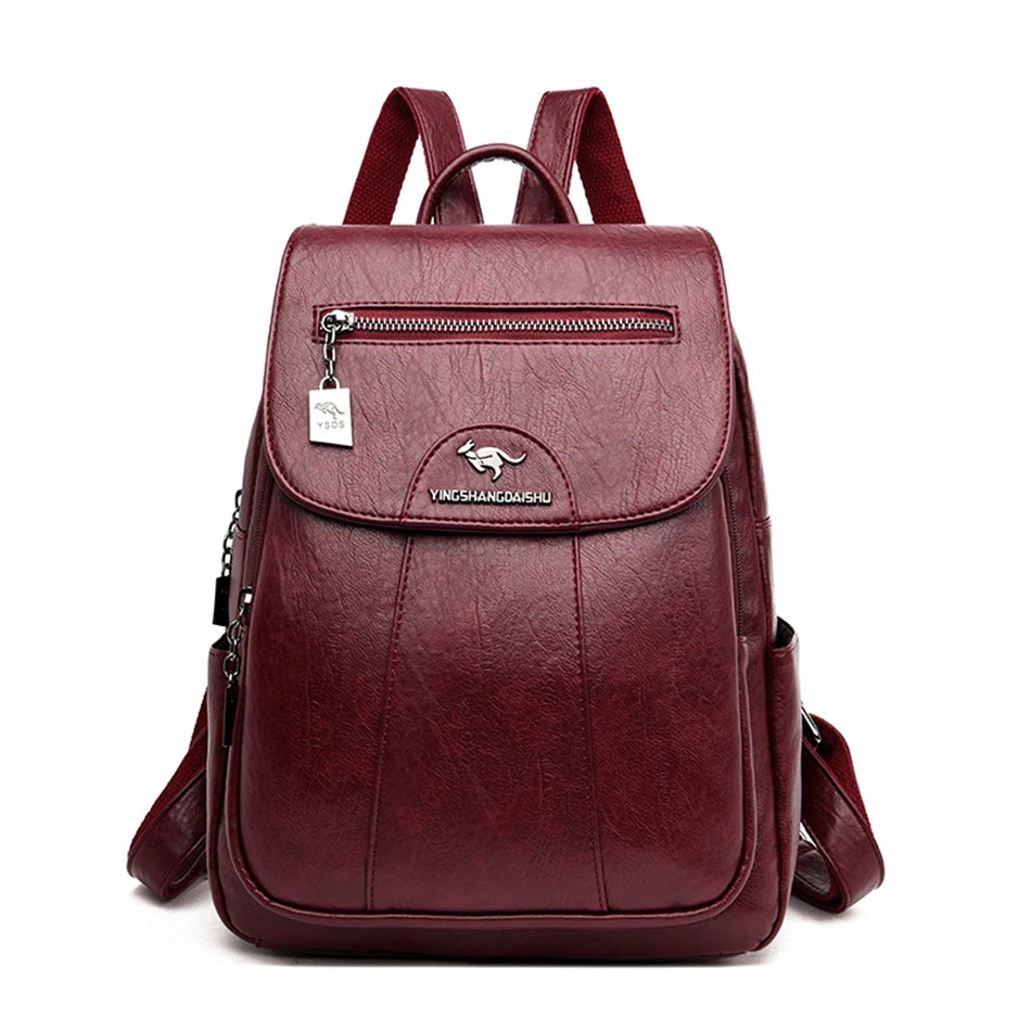 🎒 2025 Women's Genuine Leather Backpack – Large-Capacity Travel & School Bag ✨