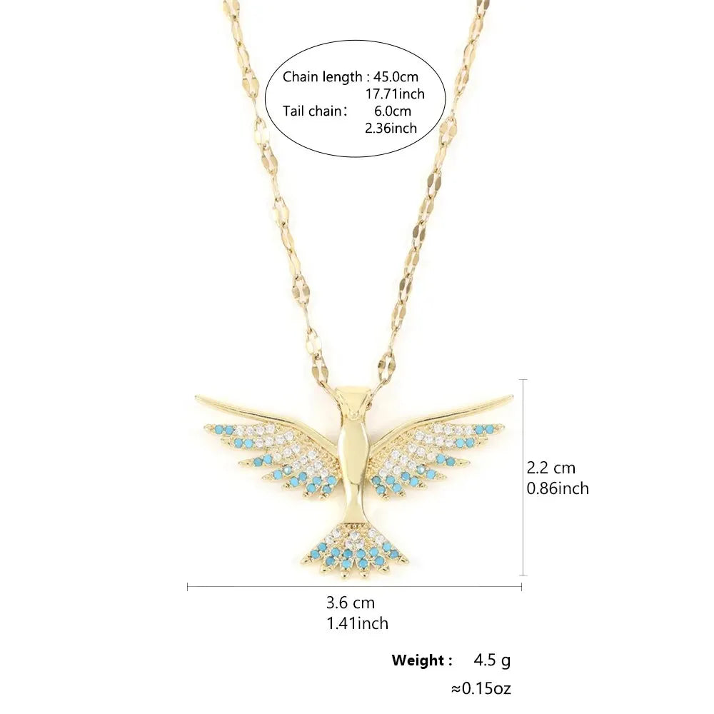 Fiery Elegance – Gold Phoenix Crystal Necklace with Cubic Zirconia 🔥